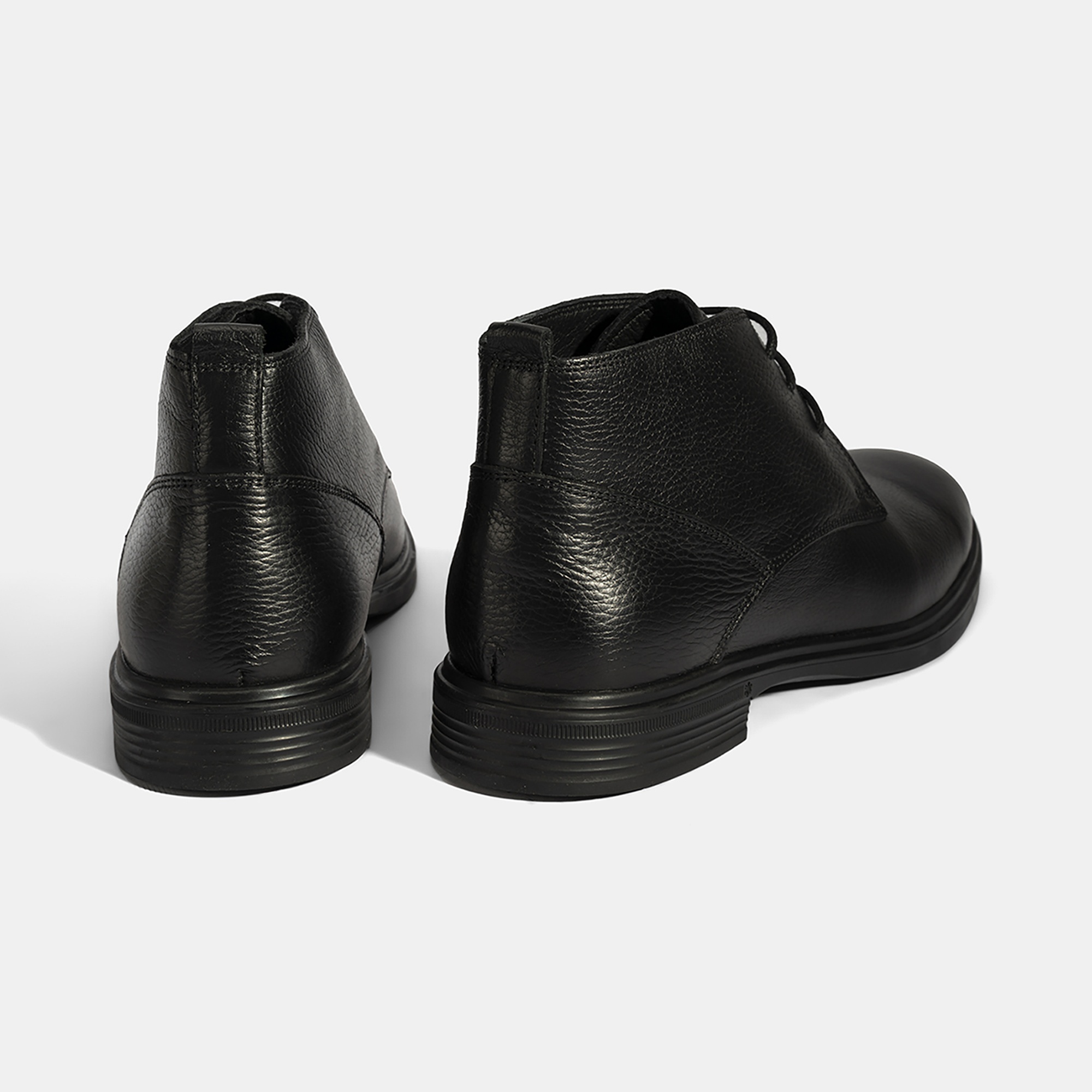 Erkek Siyah Bağcıklı Deri Bot