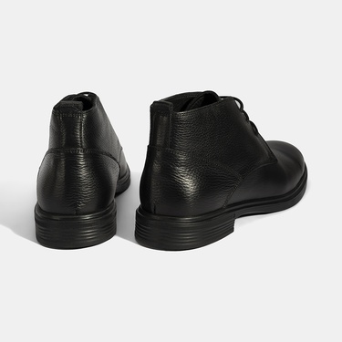  Erkek Siyah Bağcıklı Deri Bot