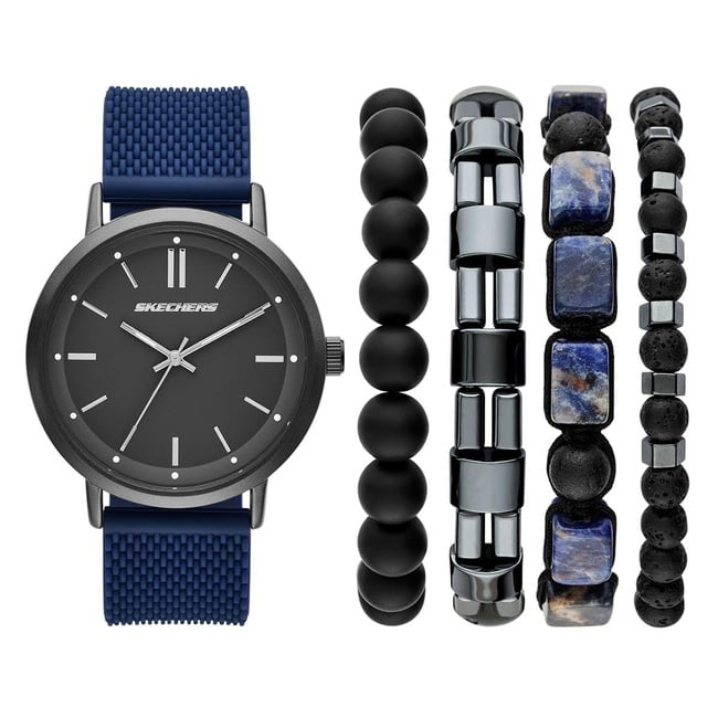  Skechers SR9123 Erkek Kol Saati ve Bileklik Seti