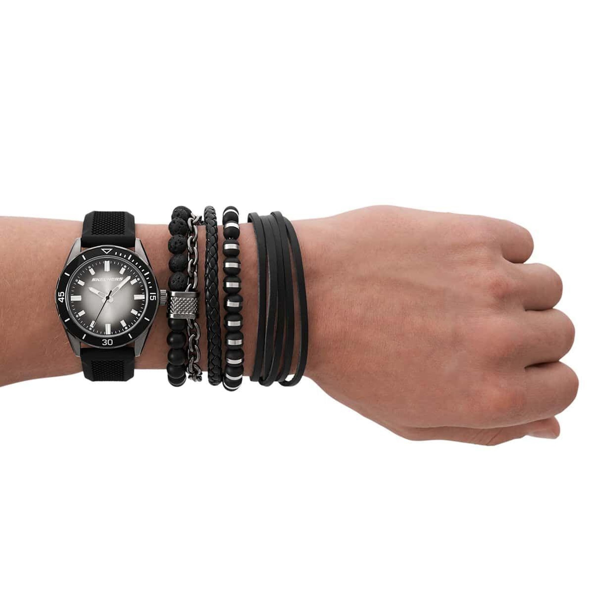 Skechers SR9124 Erkek Kol Saati ve Bileklik Seti