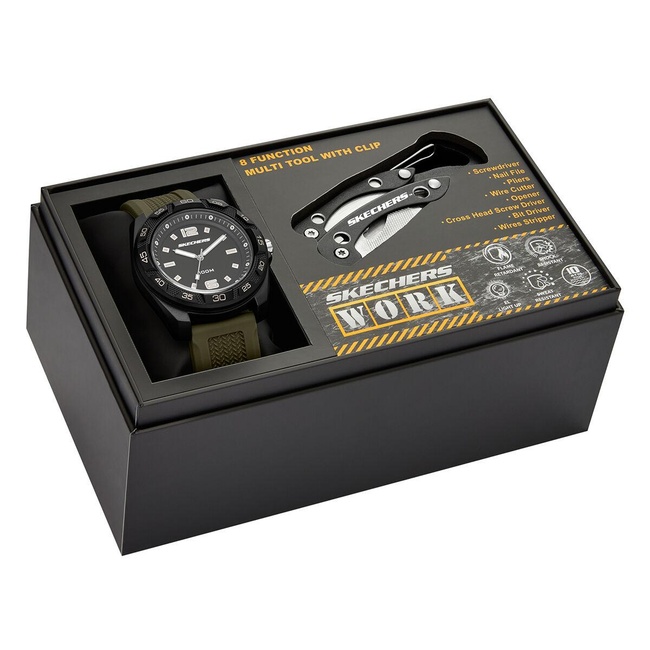  Skechers SR8502 Erkek Kol Saati ve Çok Amaçlı Alet Seti