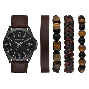  Skechers SR9119 Erkek Kol Saati ve Bileklik Seti