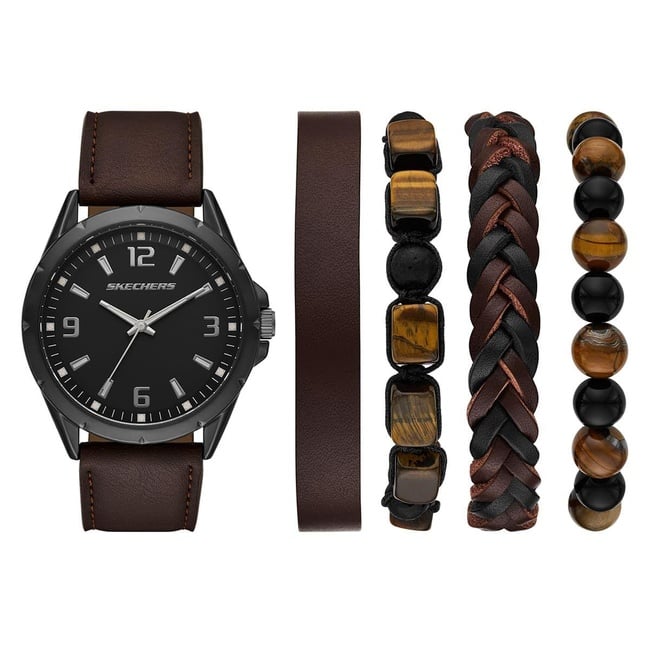  Skechers SR9119 Erkek Kol Saati ve Bileklik Seti