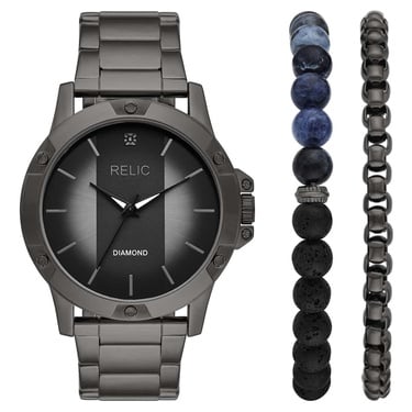  RELIC RL-ZR97000 Pırlantalı Erkek Kol Saati ve Bileklik Seti