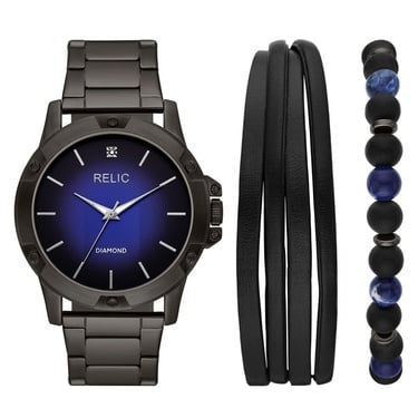  RELIC RL-ZR97009 Pırlantalı Erkek Kol Saati ve Bileklik Seti