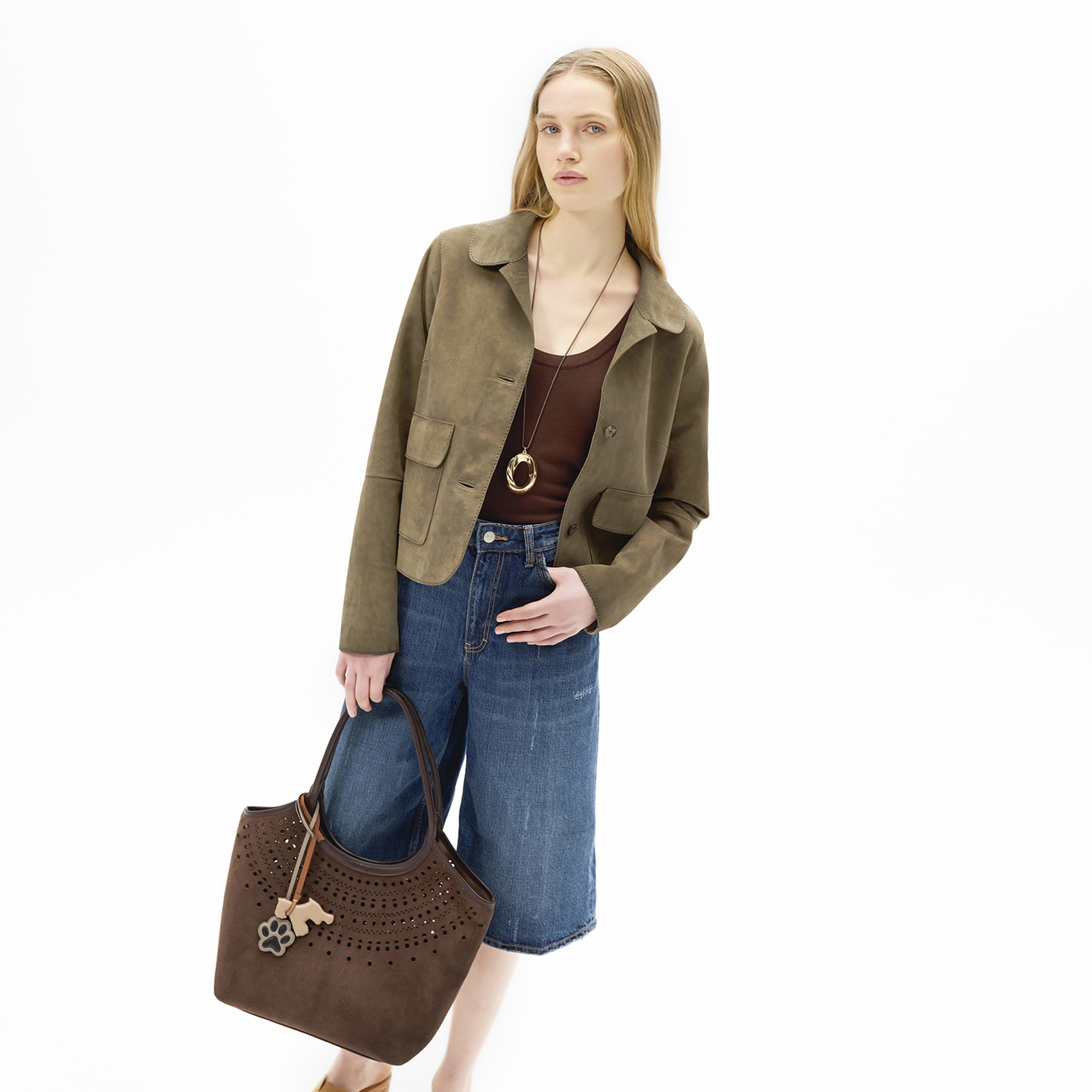 Limited Edition Kadın Vizon Süet Kısa Ceket