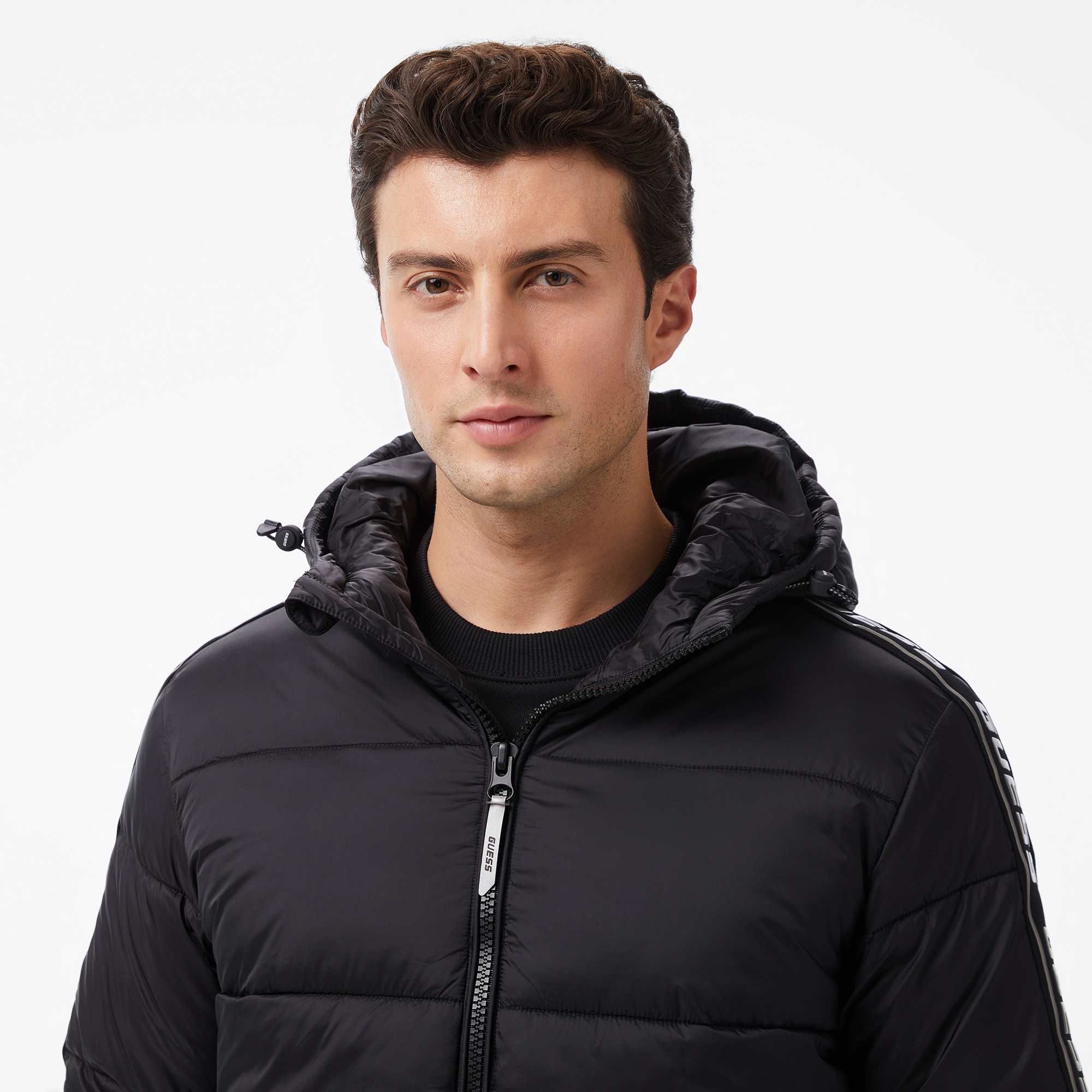 Guess Arlo Erkek Siyah Mont