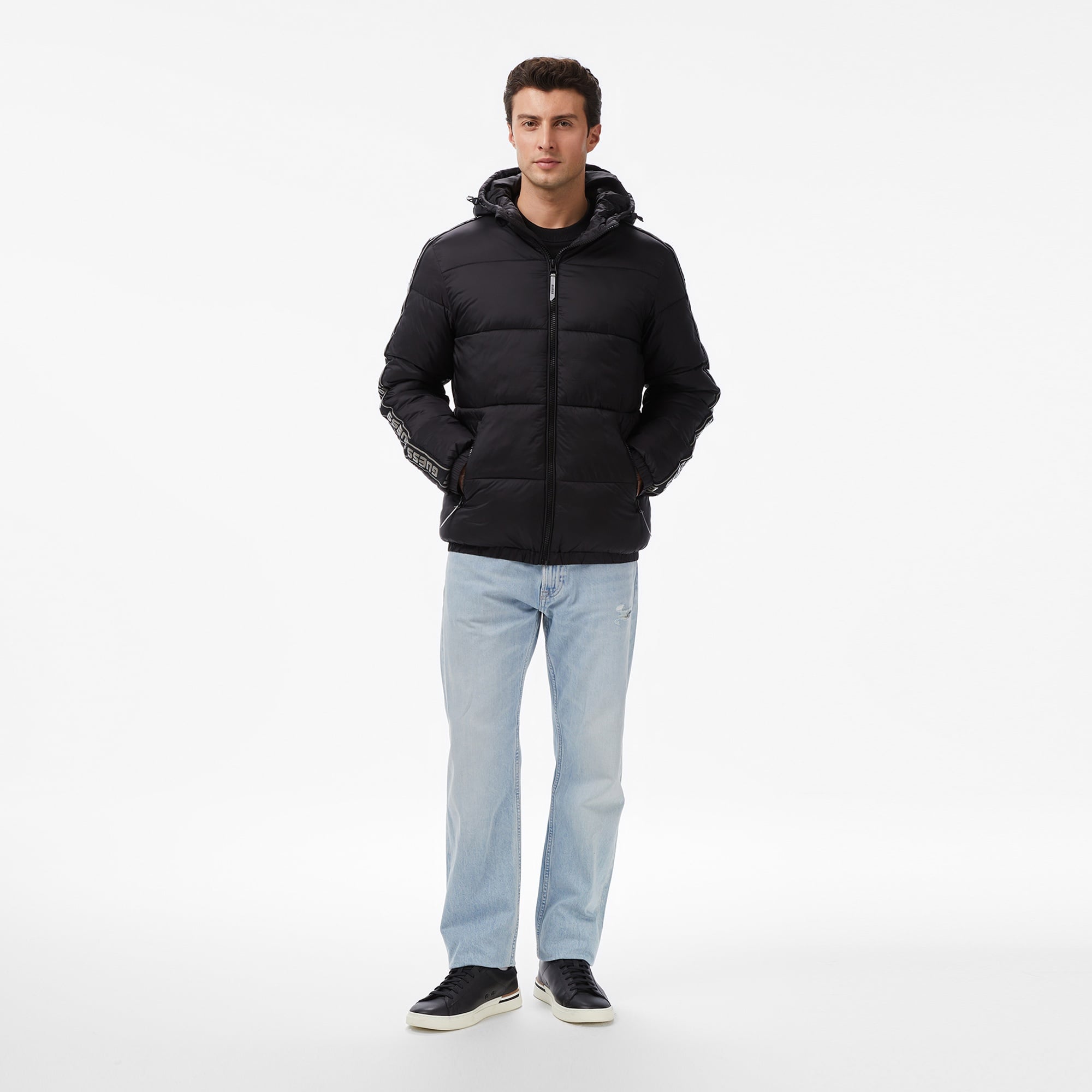 Guess Arlo Erkek Siyah Mont