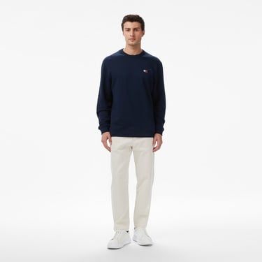  Tommy Jeans Regular Badge Erkek Mavi Sweatshirt