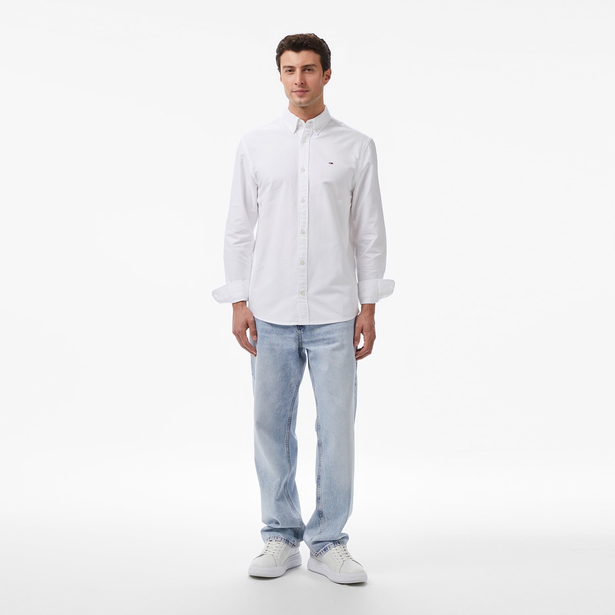 Tommy Hilfiger Oxford Erkek Beyaz Gömlek