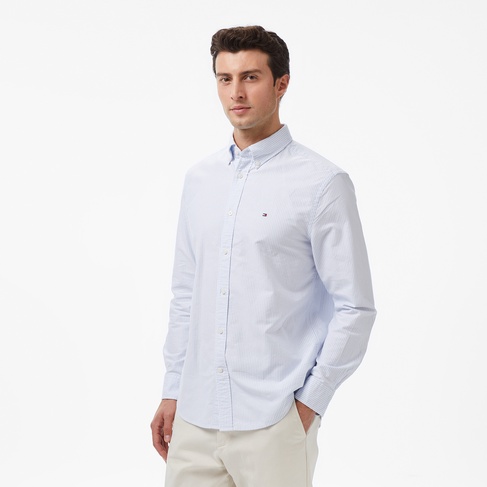  Tommy Hilfiger Heritage Oxford Stripe Erkek Mavi Gömlek