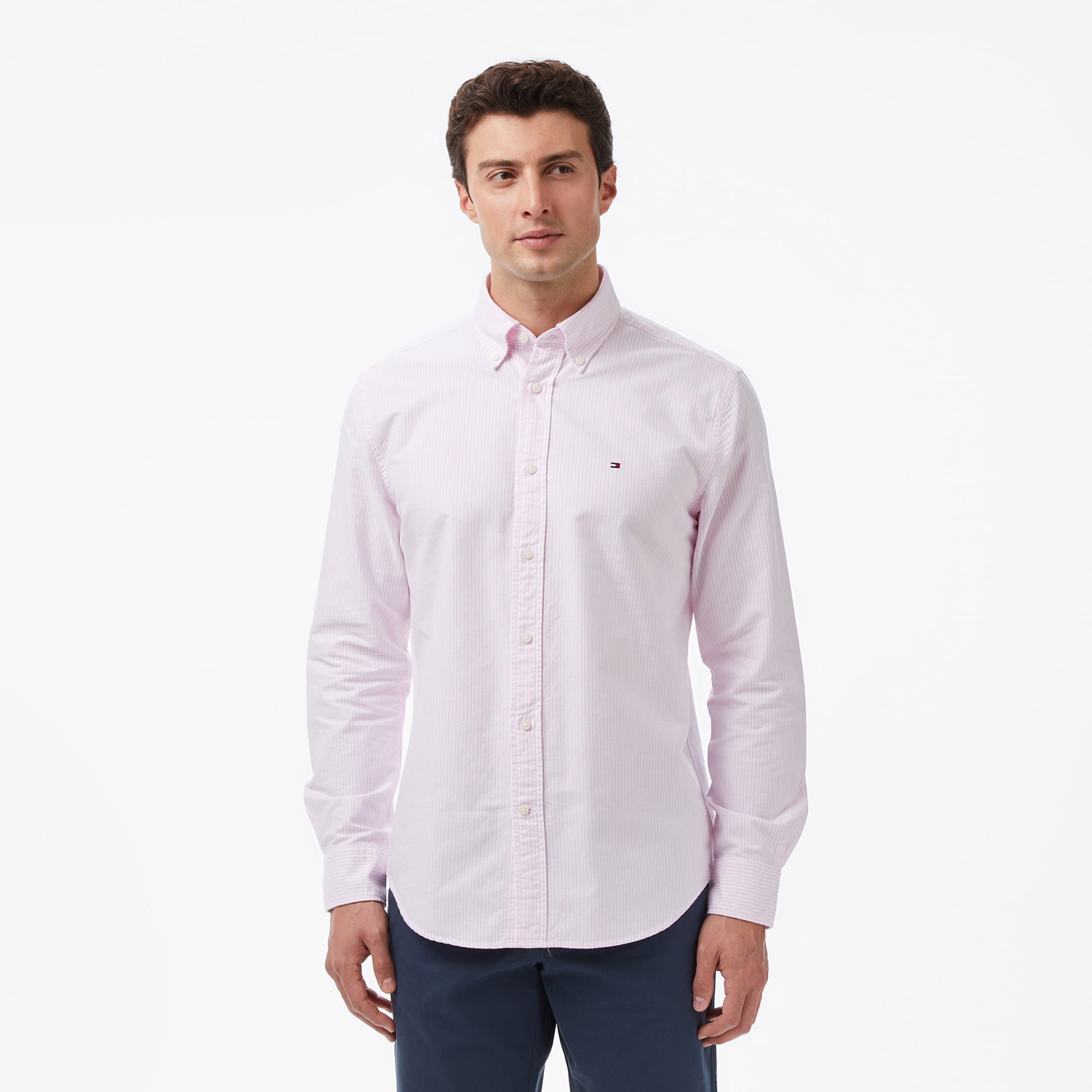 Tommy Hilfiger Heritage Oxford Stripe Erkek Pembe Gömlek