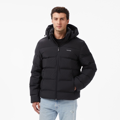  Calvin Klein Quilted Bonded Channel Erkek Siyah Mont