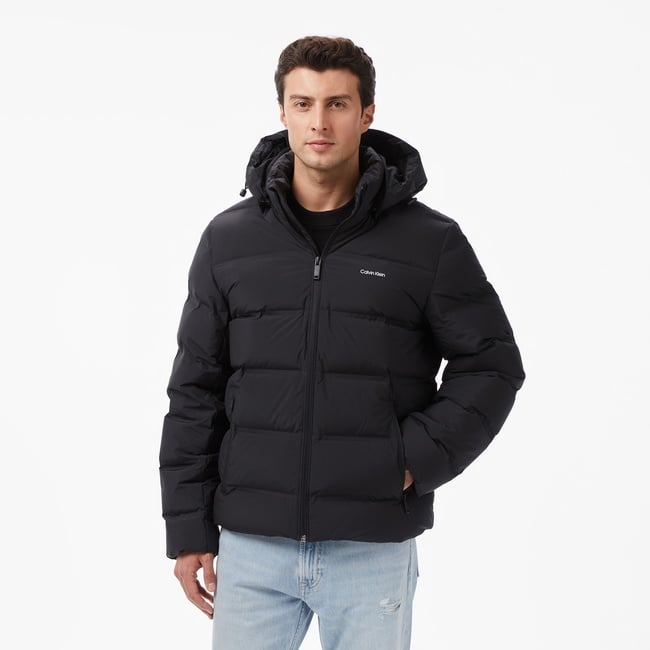  Calvin Klein Quilted Bonded Channel Erkek Siyah Mont