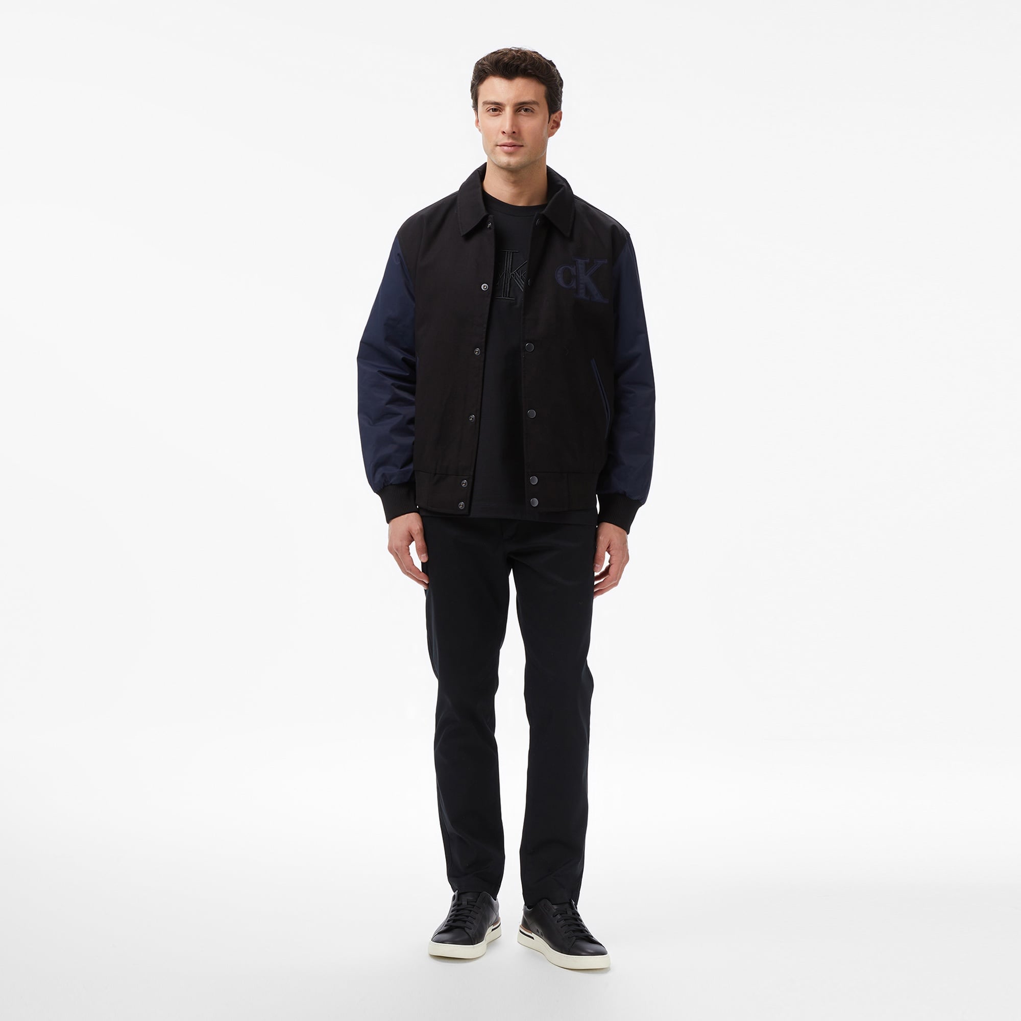 Calvin Klein Cotton Nylon Varisty Bomber Erkek Siyah Mont