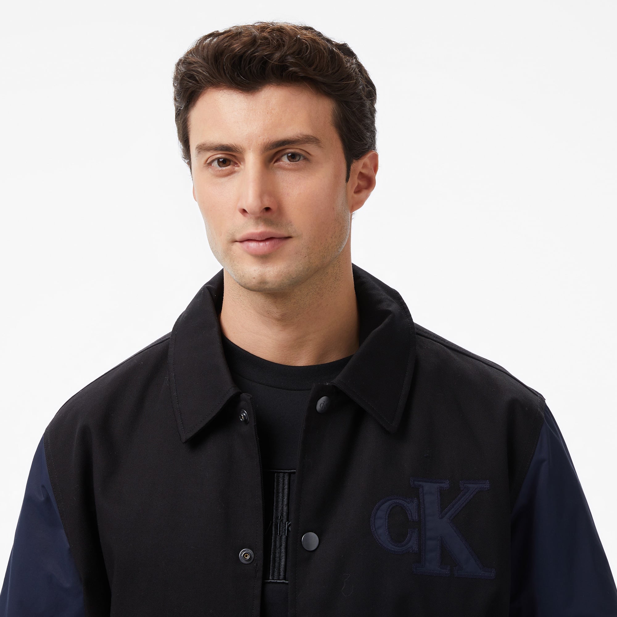 Calvin Klein Cotton Nylon Varisty Bomber Erkek Siyah Mont