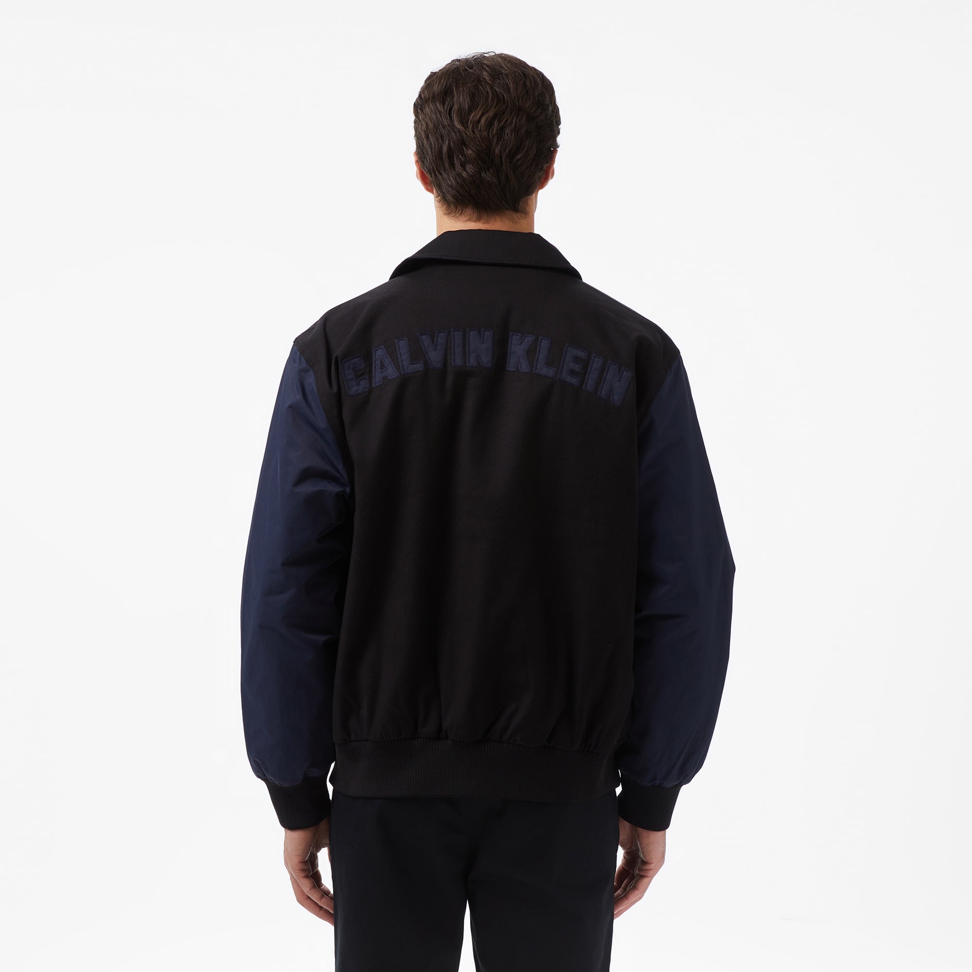 Calvin Klein Cotton Nylon Varisty Bomber Erkek Siyah Mont