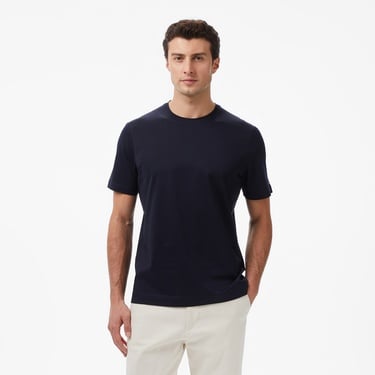  Tommy Hilfiger Mercerised Cotton Erkek Lacivert T-Shirt