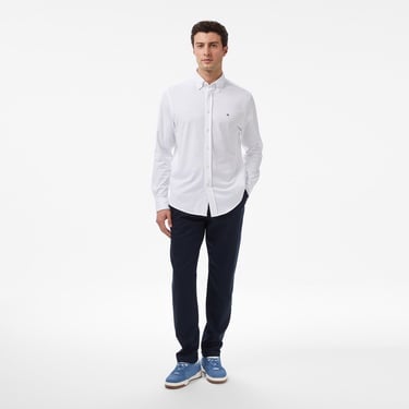  Tommy Hilfiger Performance Knit Solid Erkek Beyaz Gömlek