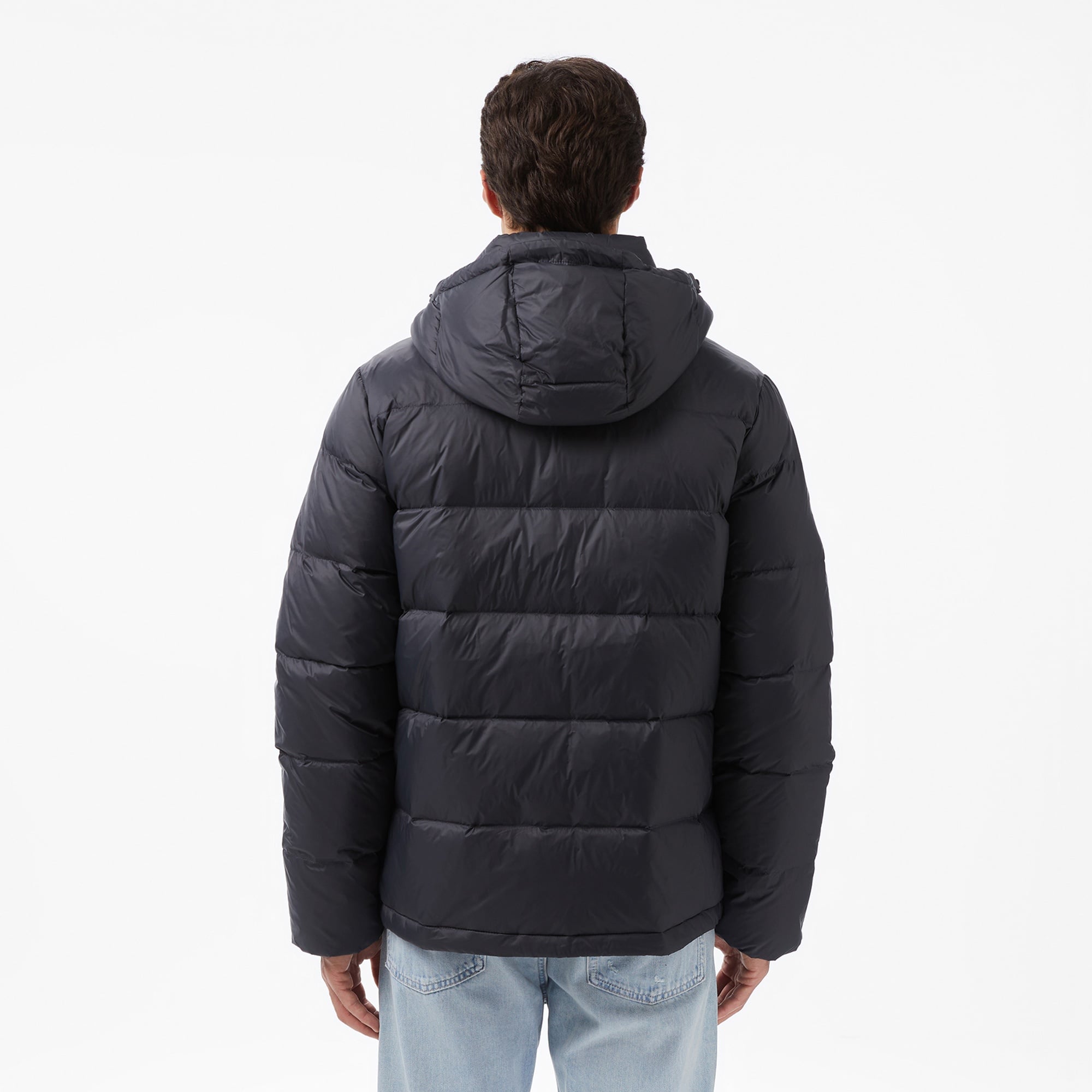 Calvin Klein Nylon Zip Off Hood Down Puffer Erkek Gri Mont