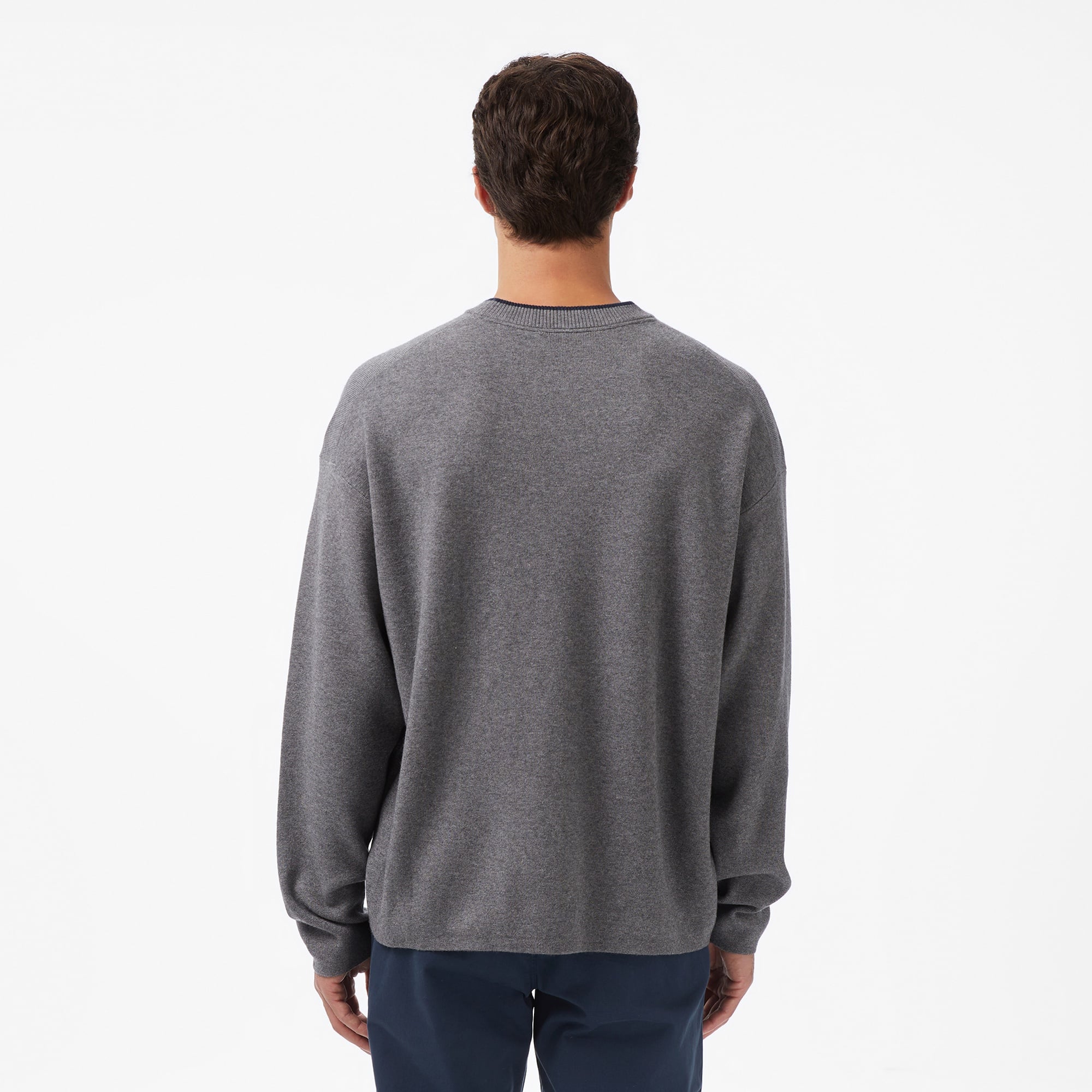 Calvin Klein Embossed Logo Erkek Gri Triko