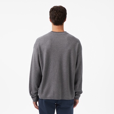  Calvin Klein Embossed Logo Erkek Gri Triko