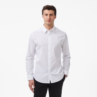  Calvin Klein Solid Stretch Classic Erkek Beyaz Gömlek