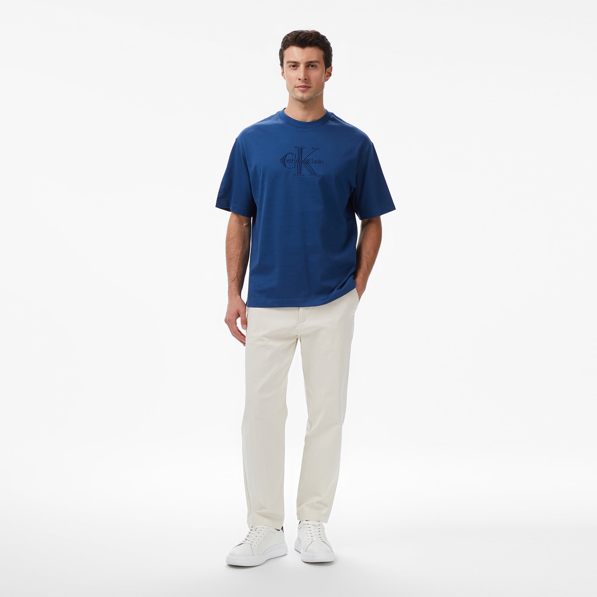 Calvin Klein Jersey Erkek Mavi T-Shirt