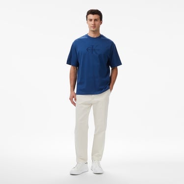  Calvin Klein Jersey Erkek Mavi T-Shirt