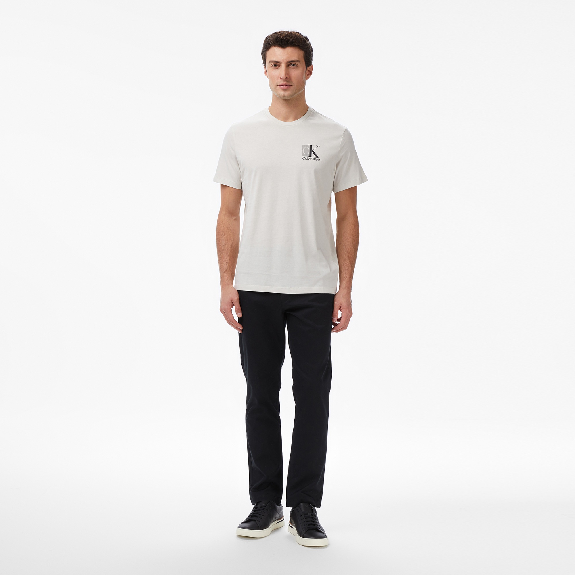 Calvin Klein Abstract Graphic Erkek Beyaz T-Shirt