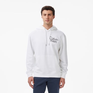  Calvin Klein Terry Graphic Erkek Beyaz Sweatshirt