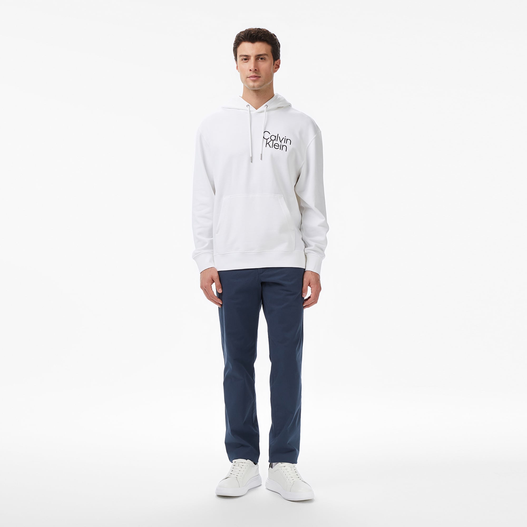 Calvin Klein Terry Graphic Erkek Beyaz Sweatshirt