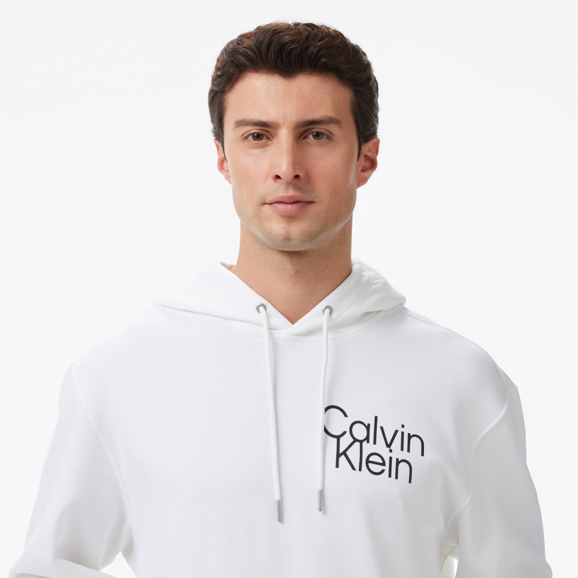 Calvin Klein Terry Graphic Erkek Beyaz Sweatshirt