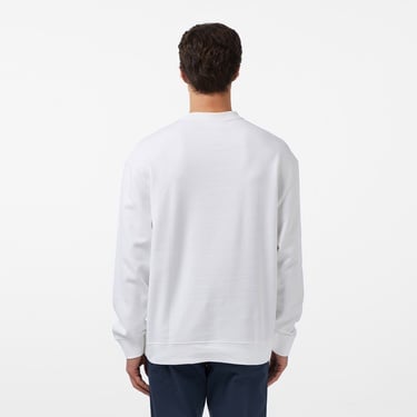  Calvin Klein Terry Bauhaus Logo Erkek Beyaz Sweatshirt