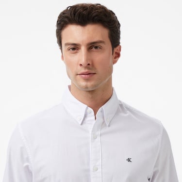  Calvin Klein Solid Oxford Classic Erkek Beyaz Gömlek