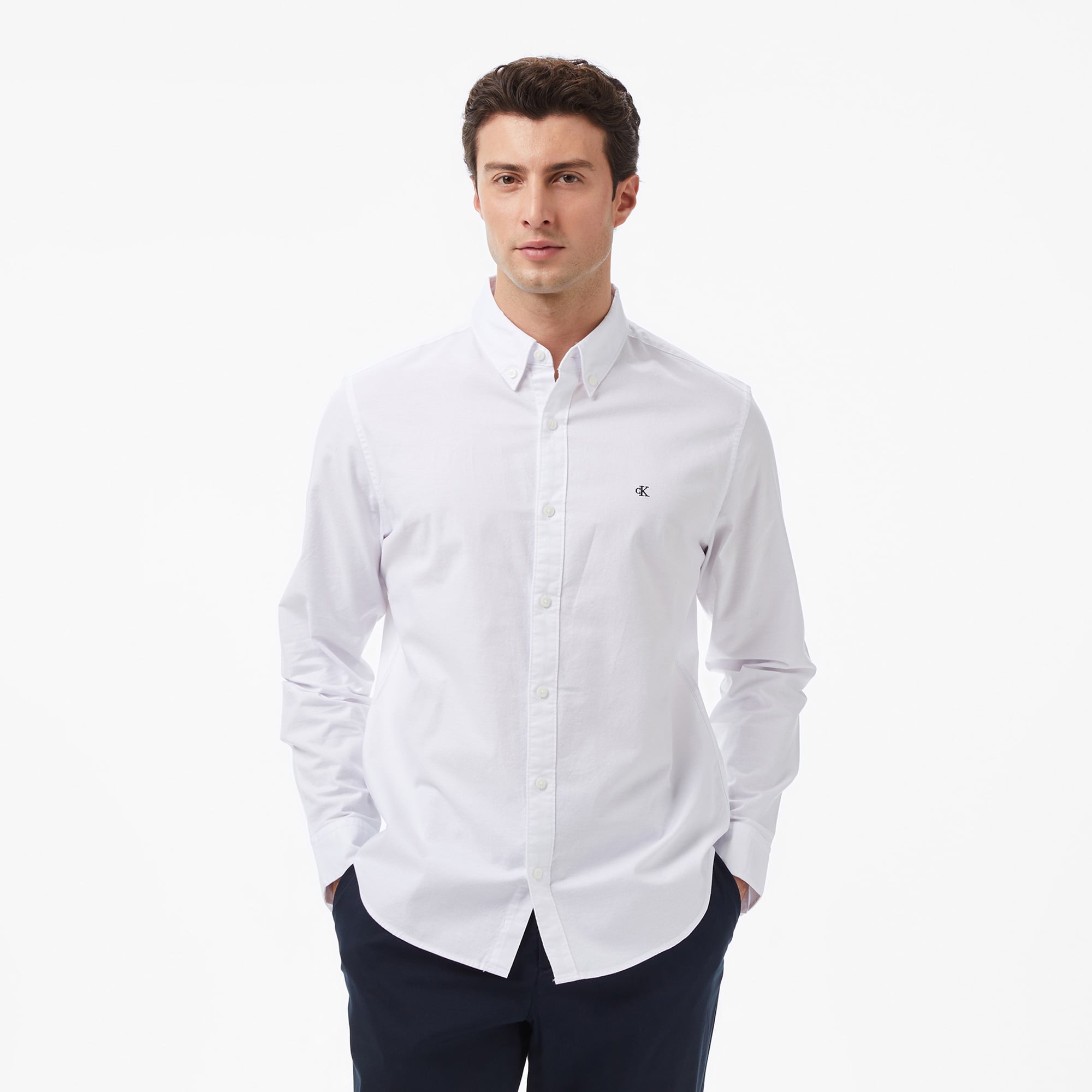 Calvin Klein Solid Oxford Classic Erkek Beyaz Gömlek