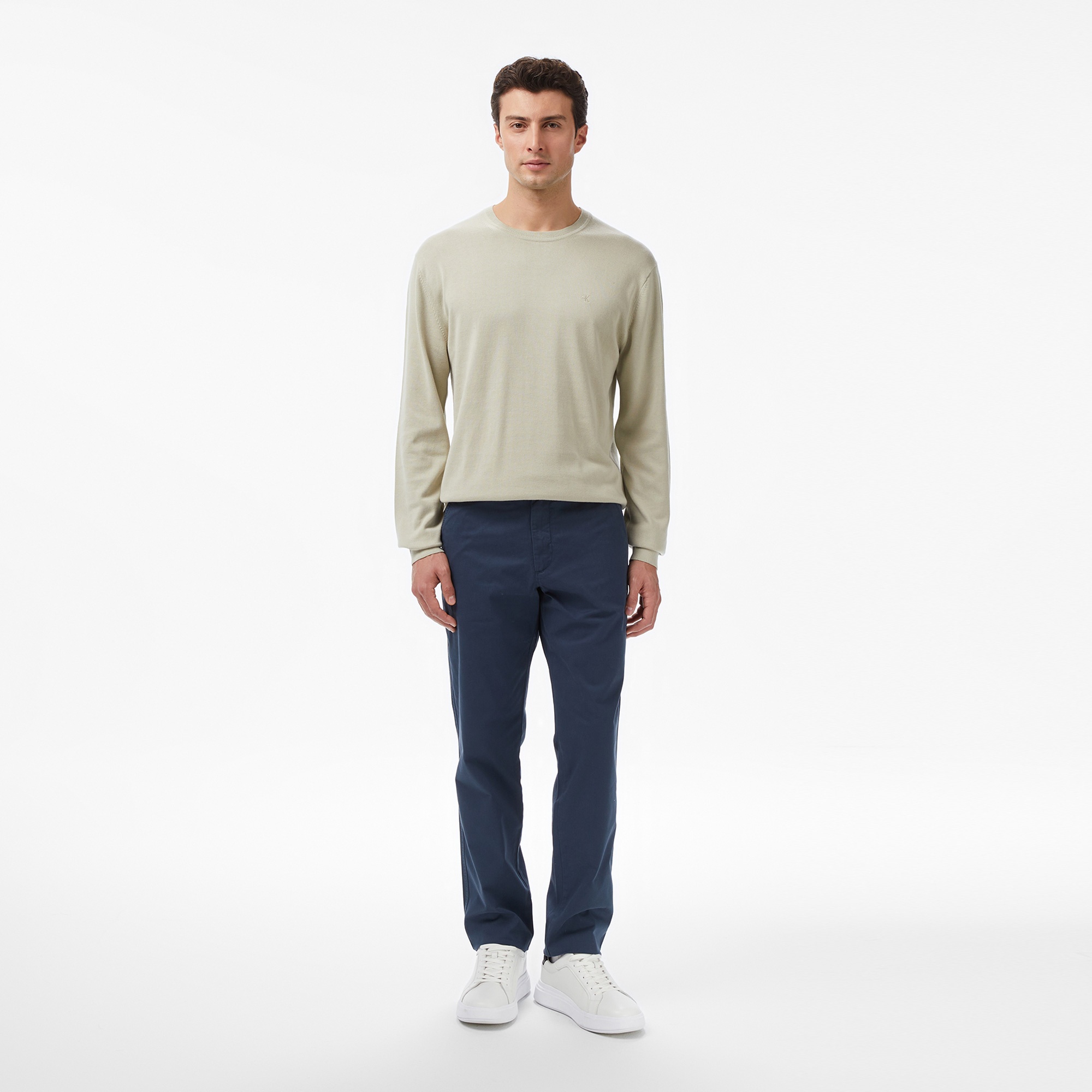 Calvin Klein Supima Erkek Haki Triko