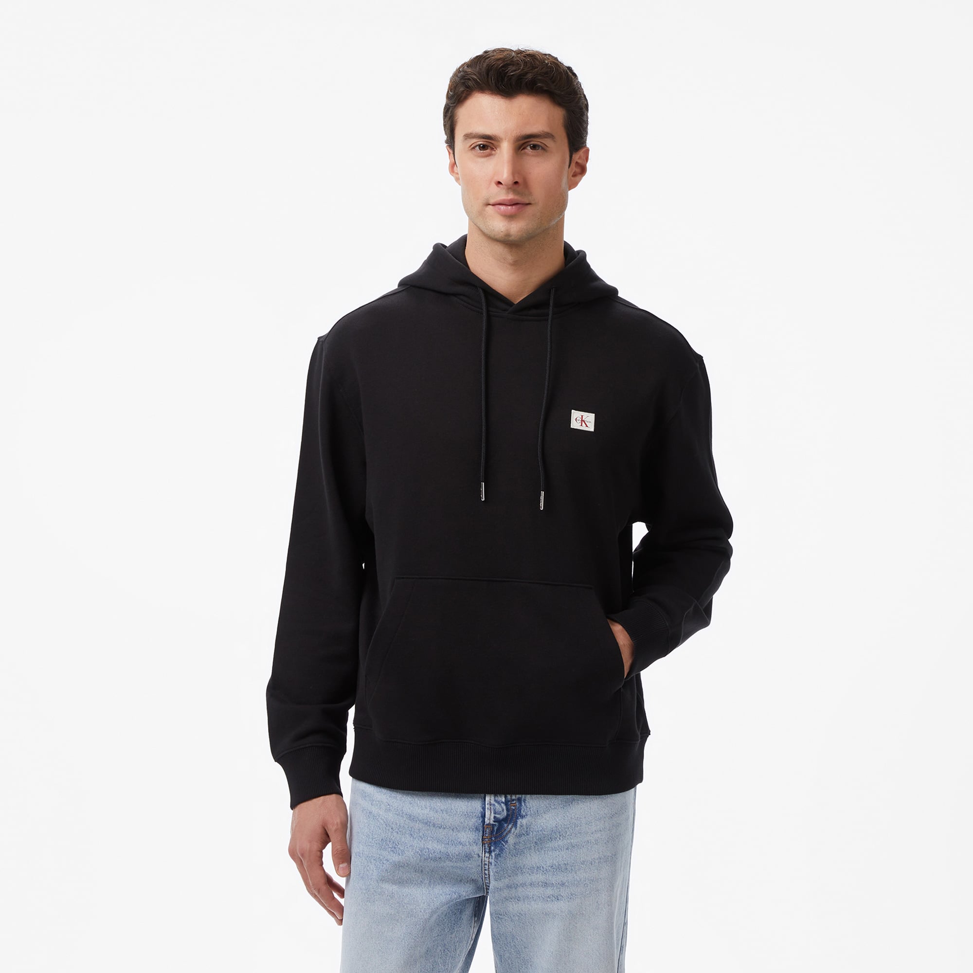  Calvin Klein Terry Badge Erkek Siyah Sweatshirt