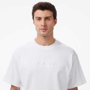  Calvin Klein Fashion Logo Erkek Beyaz T-Shirt