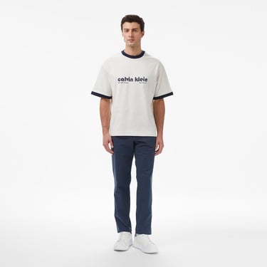  Calvin Klein Retro Logo Ringer Erkek Haki T-Shirt