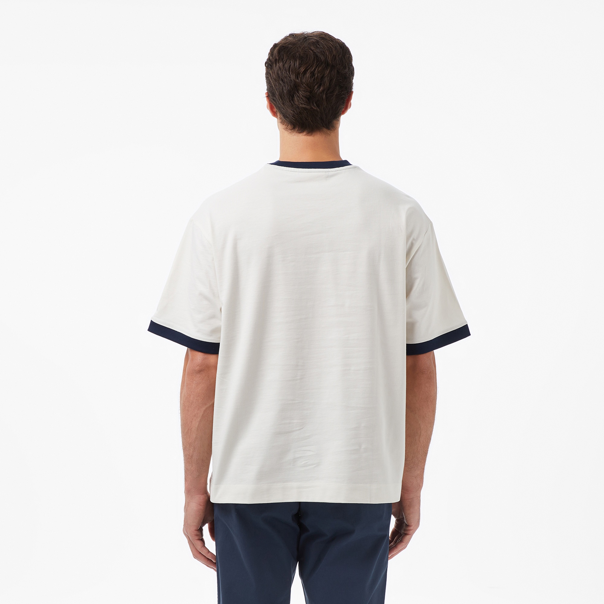 Calvin Klein Retro Logo Ringer Erkek Beyaz T-Shirt