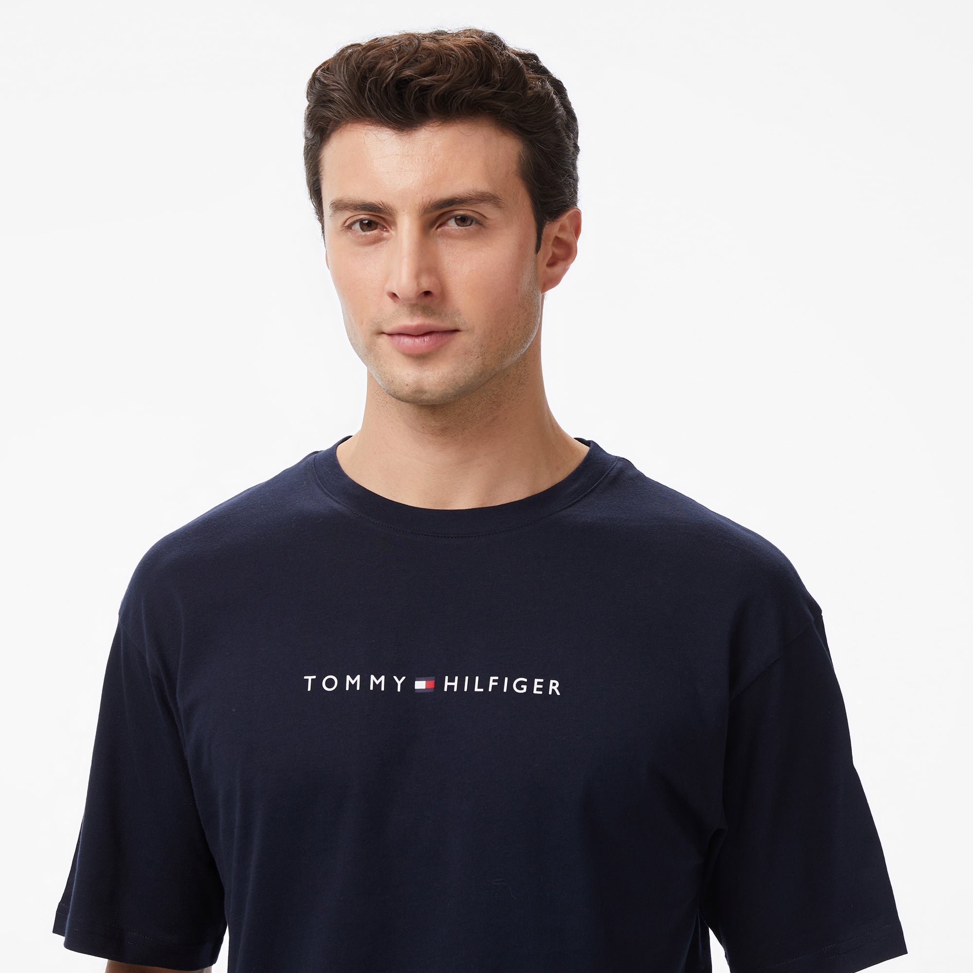 Tommy Hilfiger Logo Erkek Lacivert T-Shirt