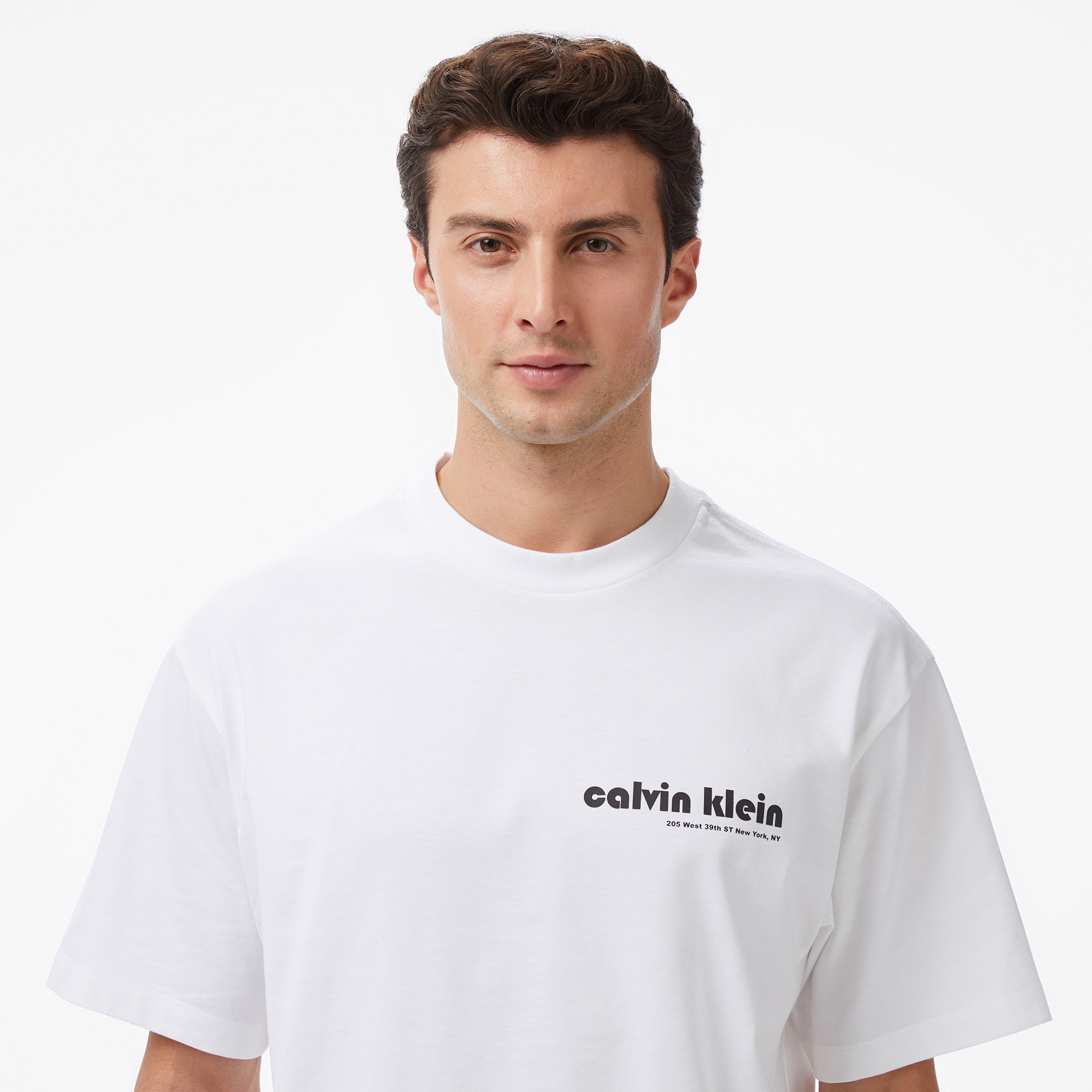 Calvin Klein Bauhaus Grap Erkek Beyaz T-Shirt