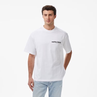  Calvin Klein Bauhaus Grap Erkek Beyaz T-Shirt