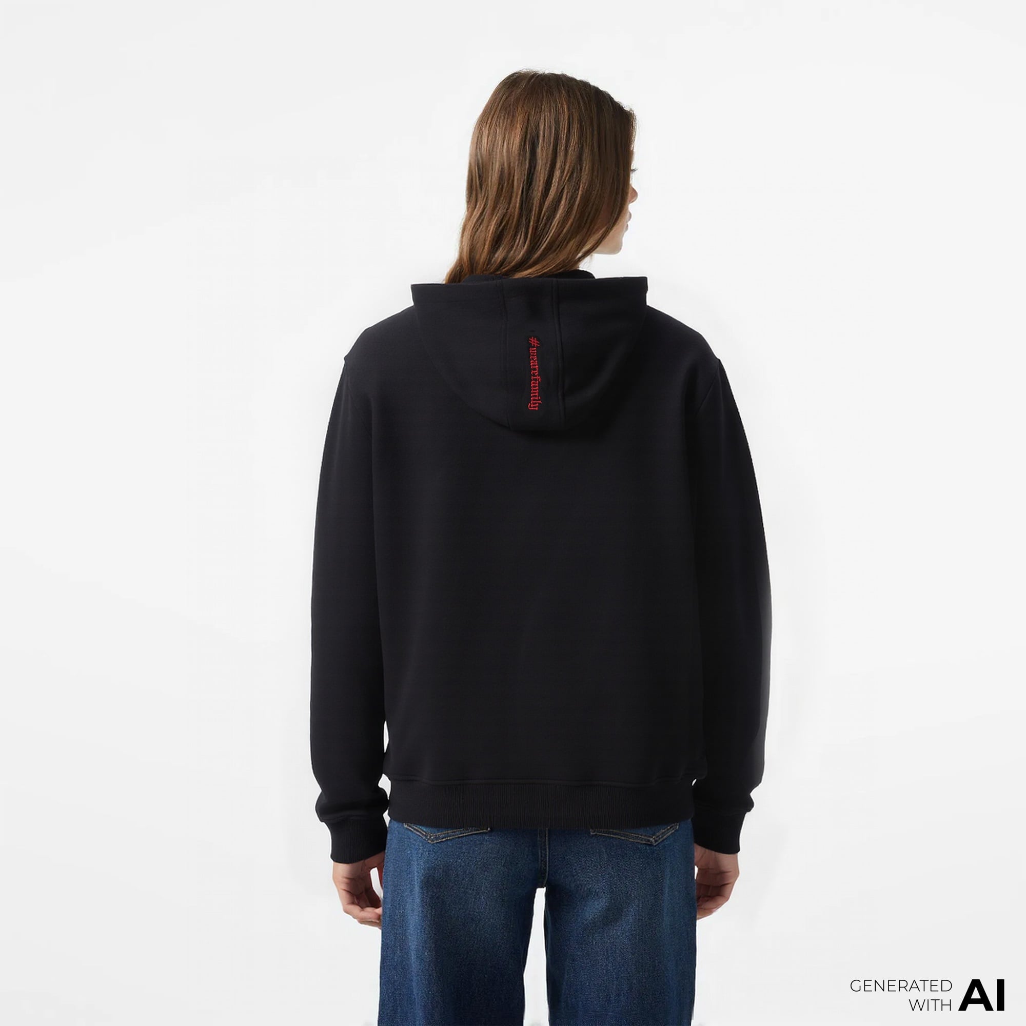 UNITED4 x Monkey Project We Are Family Unisex Siyah Sweatshirt