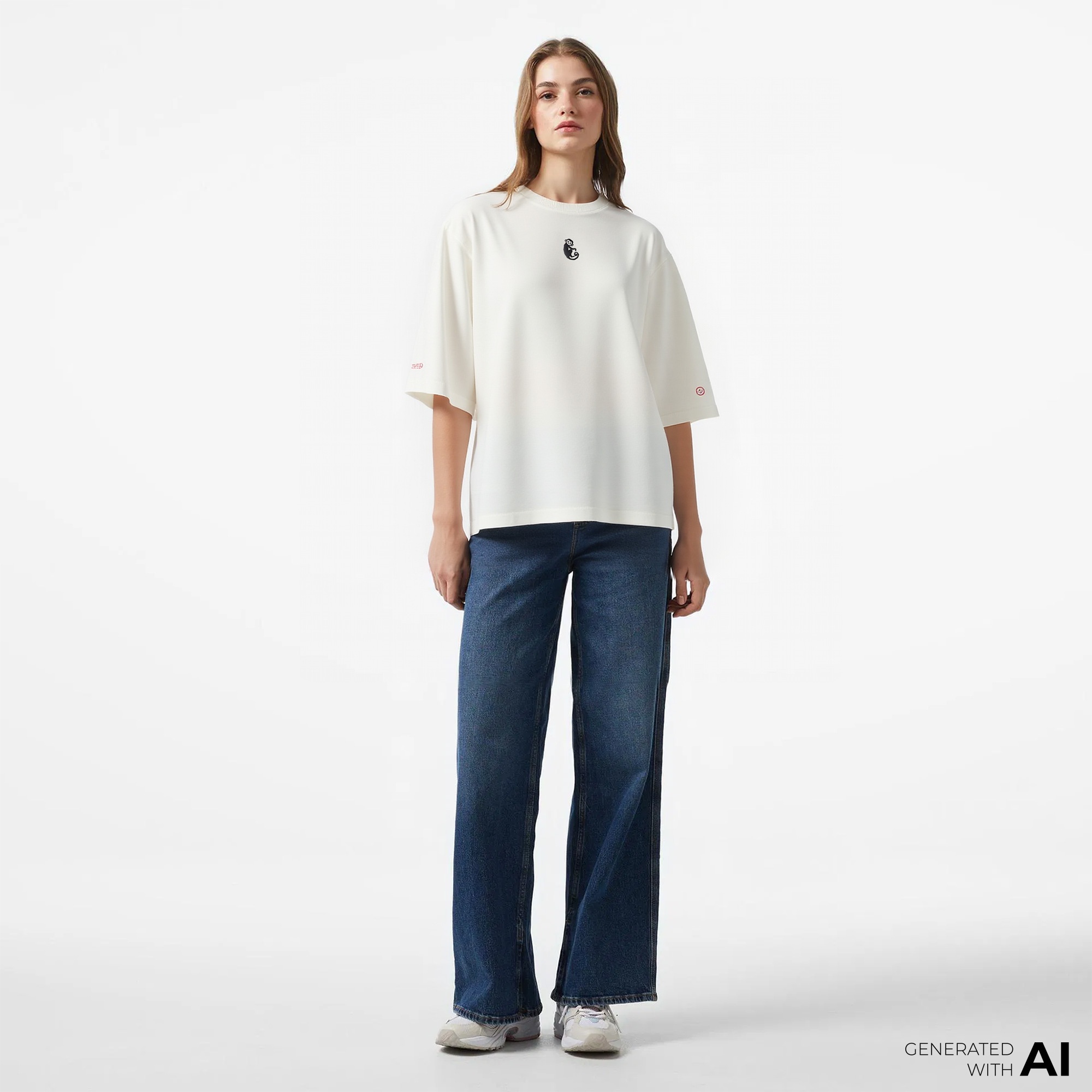 UNITED4 x Monkey Project We Are Family Unisex Beyaz T-Shirt