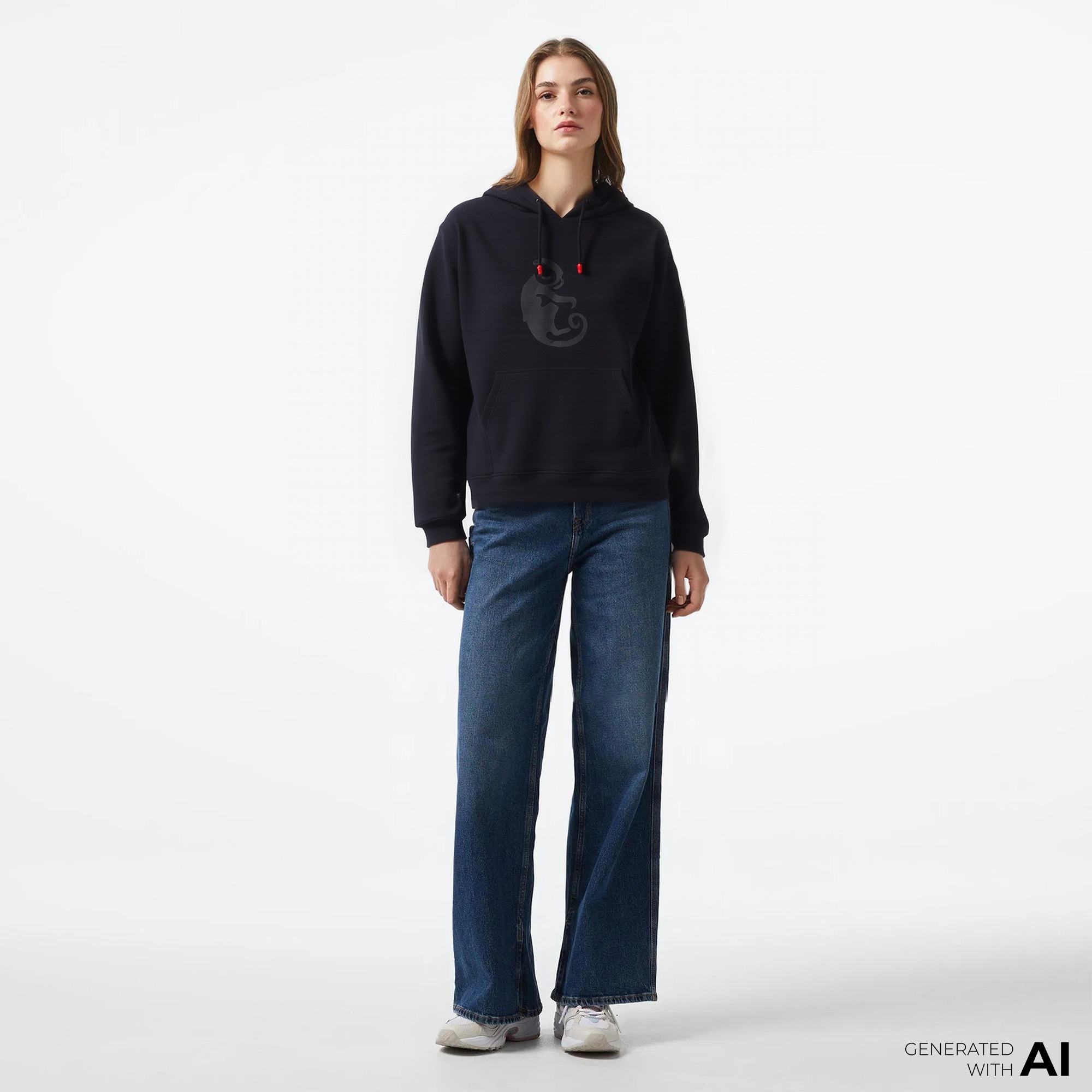 UNITED4 x Monkey Project We Are Family Unisex Siyah Sweatshirt