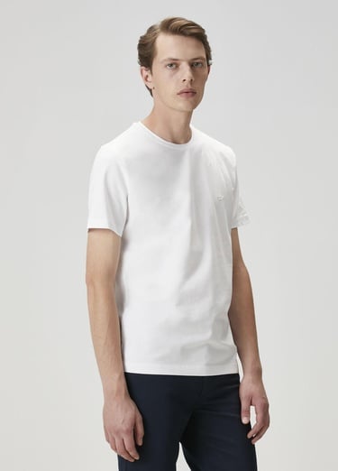  Beymen Club Erkek Kırık Beyaz Logo Baskılı T-shirt