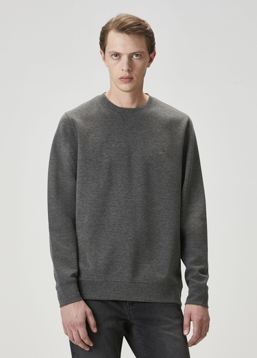  Beymen Club Erkek Gri Melanj Basic Sweatshirt