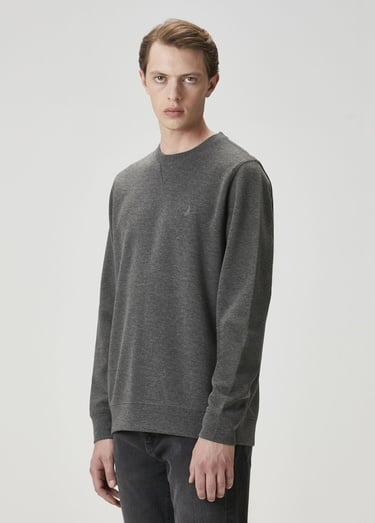  Beymen Club Erkek Gri Melanj Basic Sweatshirt